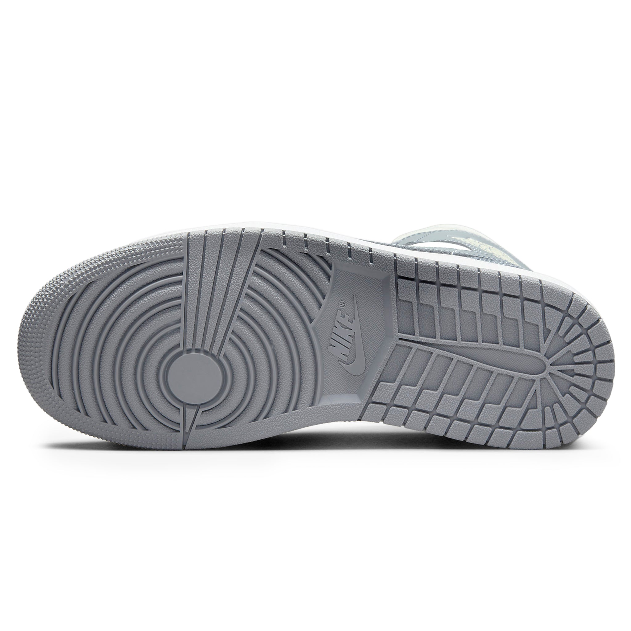 Sole view of Air Jordan 1 Mid Stealth (W) BQ6472-115